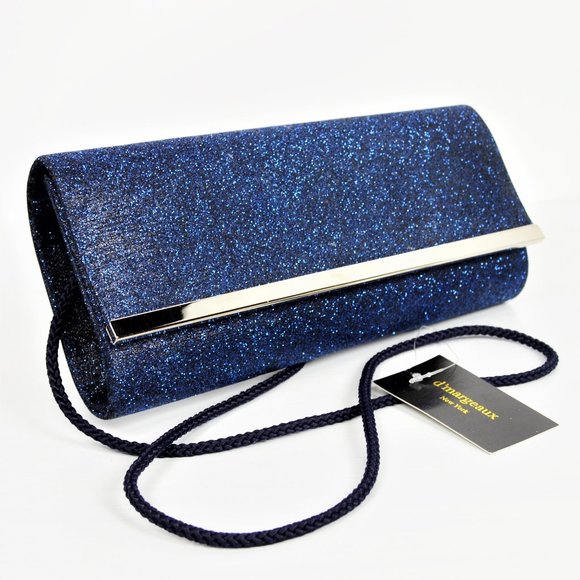 D'margeaux NY Handbags - New! D'Margeaux NY Glittery Evening Clutch Navy